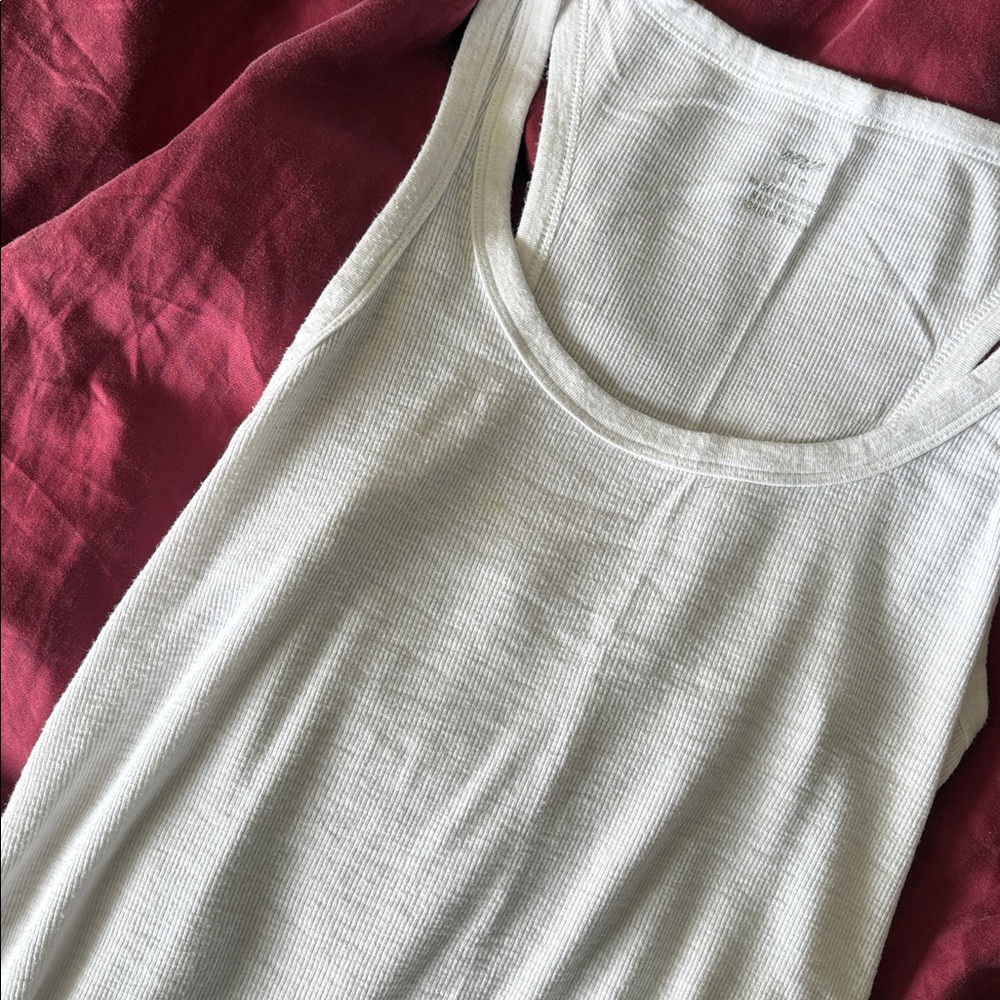 Aerie White Ribbed Tank